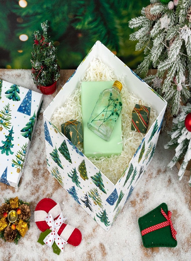 WRAPAHOLIC 9" Christmas Gift Box with Lid - Luminous Xmas Tree Design Gift Box and 2 Pcs Tissue Paper for Christmas, Holiday, Party, Gift Giving and More - Image 5